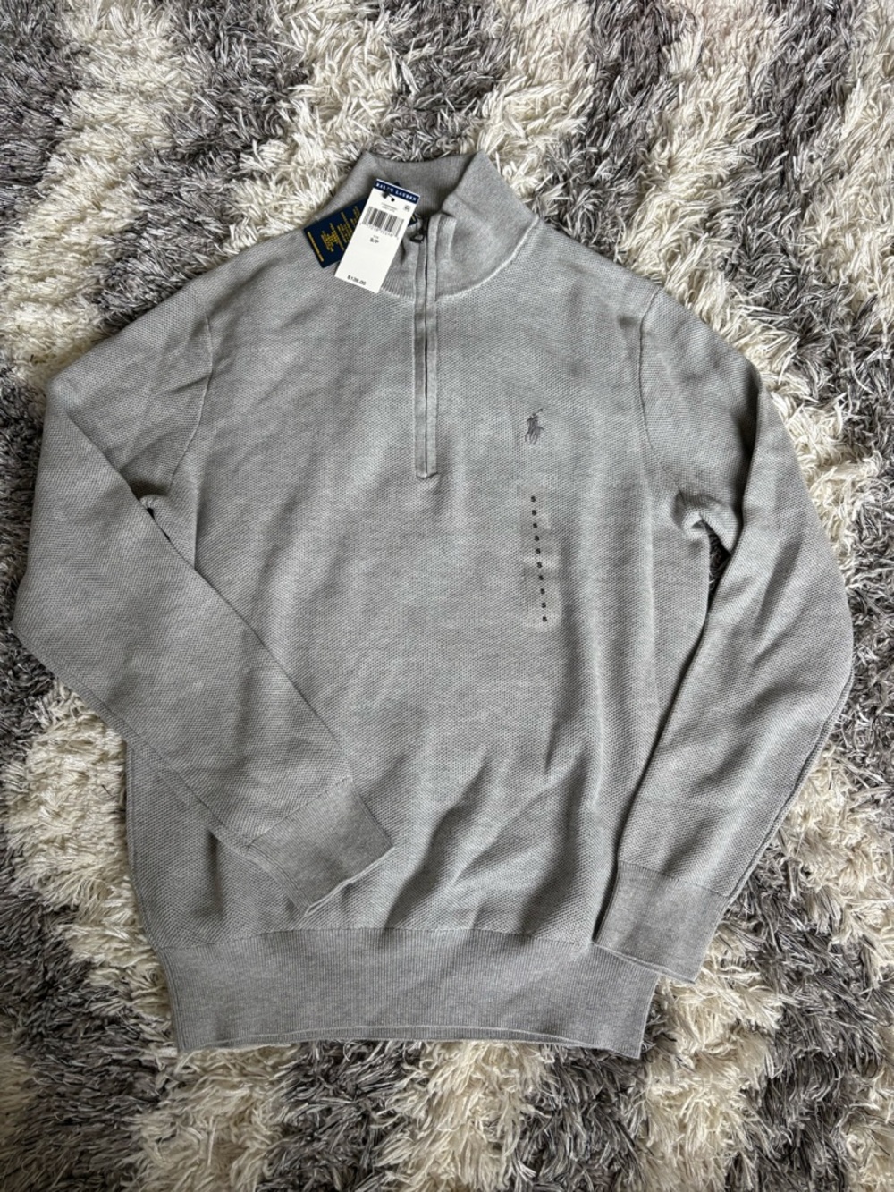 Ralph Lauren Light Gray Half-Zip Pullover Sweater - size Small